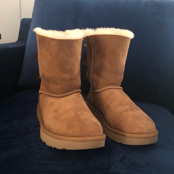 UGG Shoes - UGG Women's Bailey Bow II Suede & Sheepskin Boots.